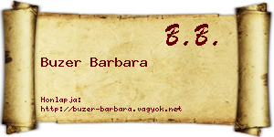 Buzer Barbara névjegykártya